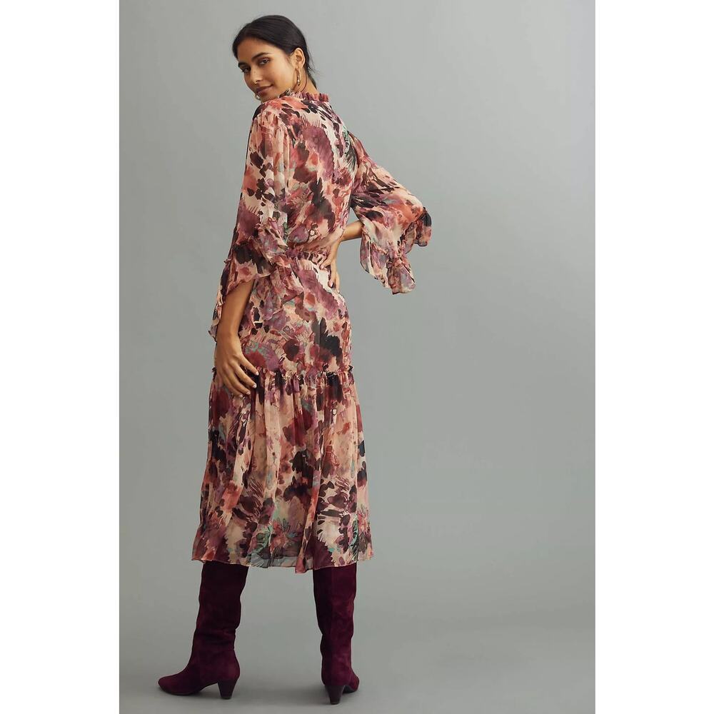 Misa Los Angeles Marcele Ruffled V-Neck Maxi Dress in Floral Dream Size XS - Picture 2 of 14